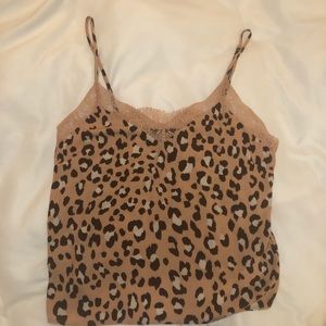 Leopard print lace cami
